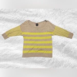 American Eagle Outfitters women’s sweater, gray with neon yellow stripes, size L